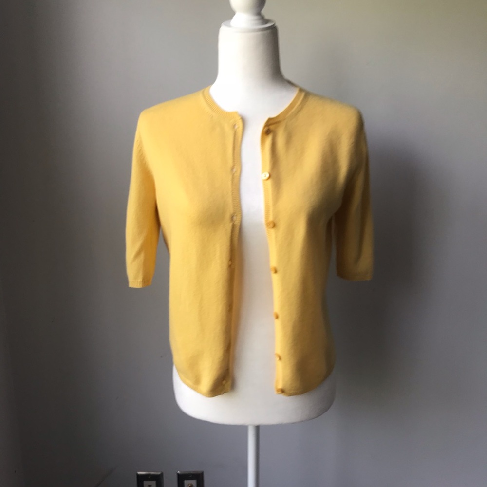 PRADA Canary 3/4 Sleeve Cashmere Cardigan